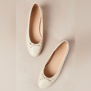 Alohas Oriana Leather Ballet Flats - Cream size 40 NWT